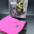 Pink microfiber towel with integrated magnetic strip, 50*90, no bag included